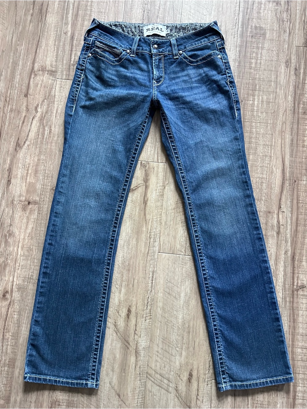 Ariat cowgirl western rodeo country Denim Women's Straight Leg blue denim Jeans